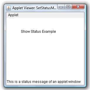 Set Status Message in Applet Window Example