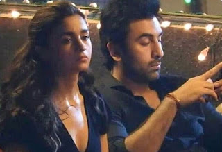 RANBIR KAPOOR USING PHONE AS ALIA BHATT LOOKS ON