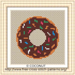 Donut 2, Free and easy printable cross stitch pattern