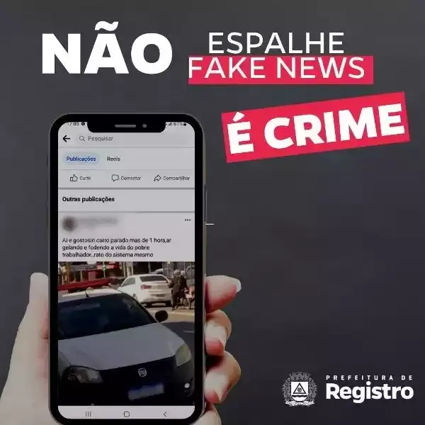 Não compartilhe informação falsa - fake news é crime