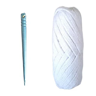 Zordik 100% Cotton White Nada Dori Thread – 50 Meter Tie Cord for Pyjamas, Petticoats, Salwars, Lehengas & Sarees + Insertion Stick