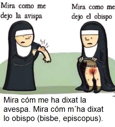 avispa, vespa, vispe, bisbe, episcopus, monjas, monges