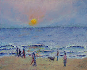 Sunset Walk on the Beach8 x 10 inches, Oil on Canval Panel (sunsetwalkonbeach forblog)