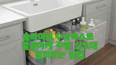 슬라이딩 수납박스로 깔끔하게 주방 싱크대 정리하는 방법