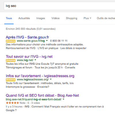 IVG SEA adwords ou rich snippet vote