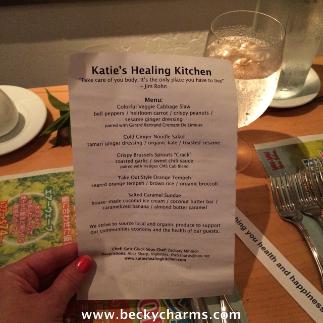 Katie's Healing Kitchen Vegan Asian PopUp Dinner at Wine Vault & Bistro || www.beckycharms.com