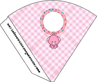 Baby Farm in Pink  Free Printable Cones.
