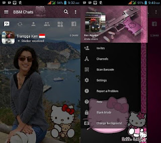 BBM Mod Tema Hello Kitty Dark Style v3.3.1.24 Change Background Apk 