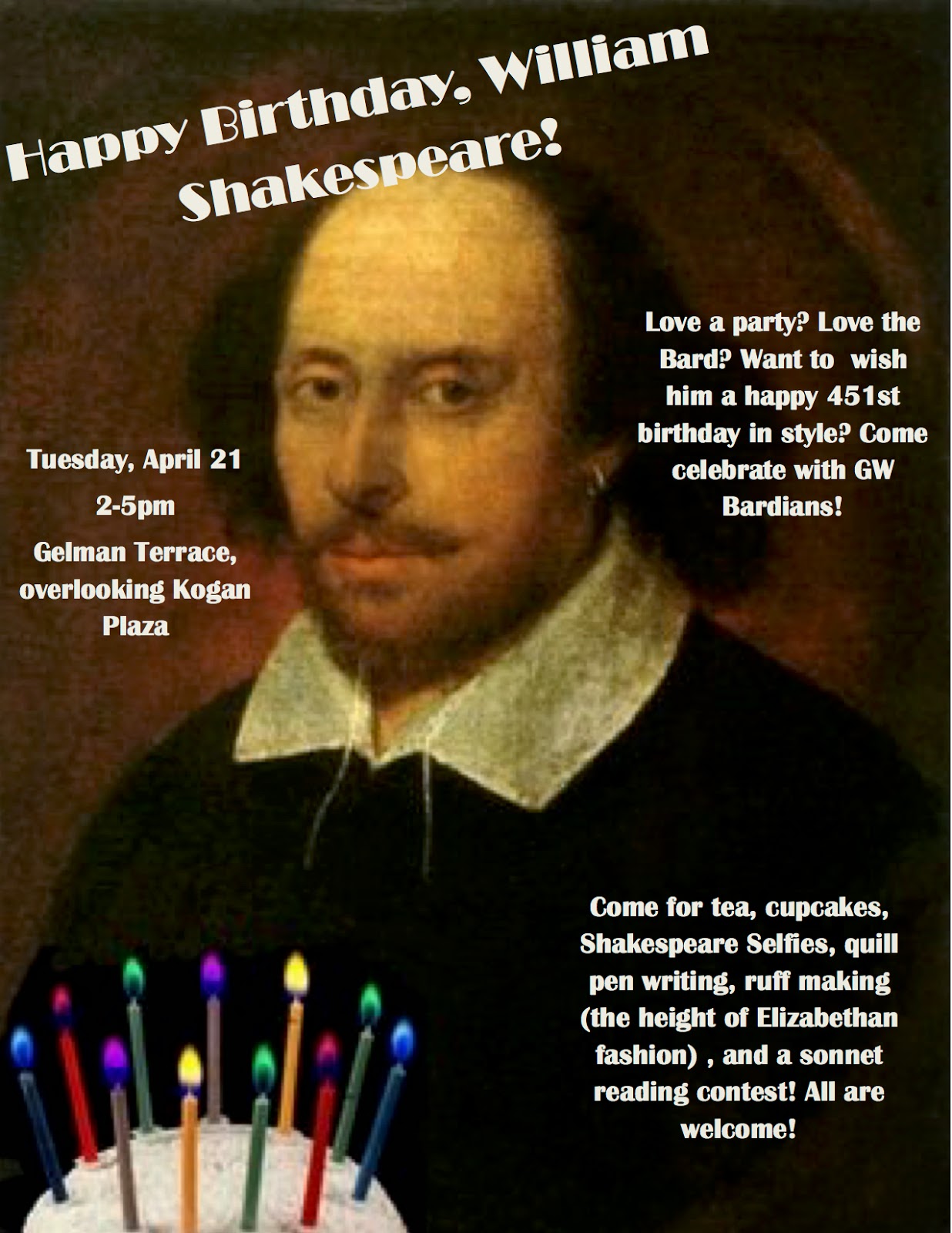  Shakespeare's Birthday 2015 GW Bardians Poster