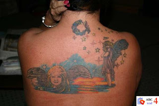 Full Back Child Angel Tattoos Desaign