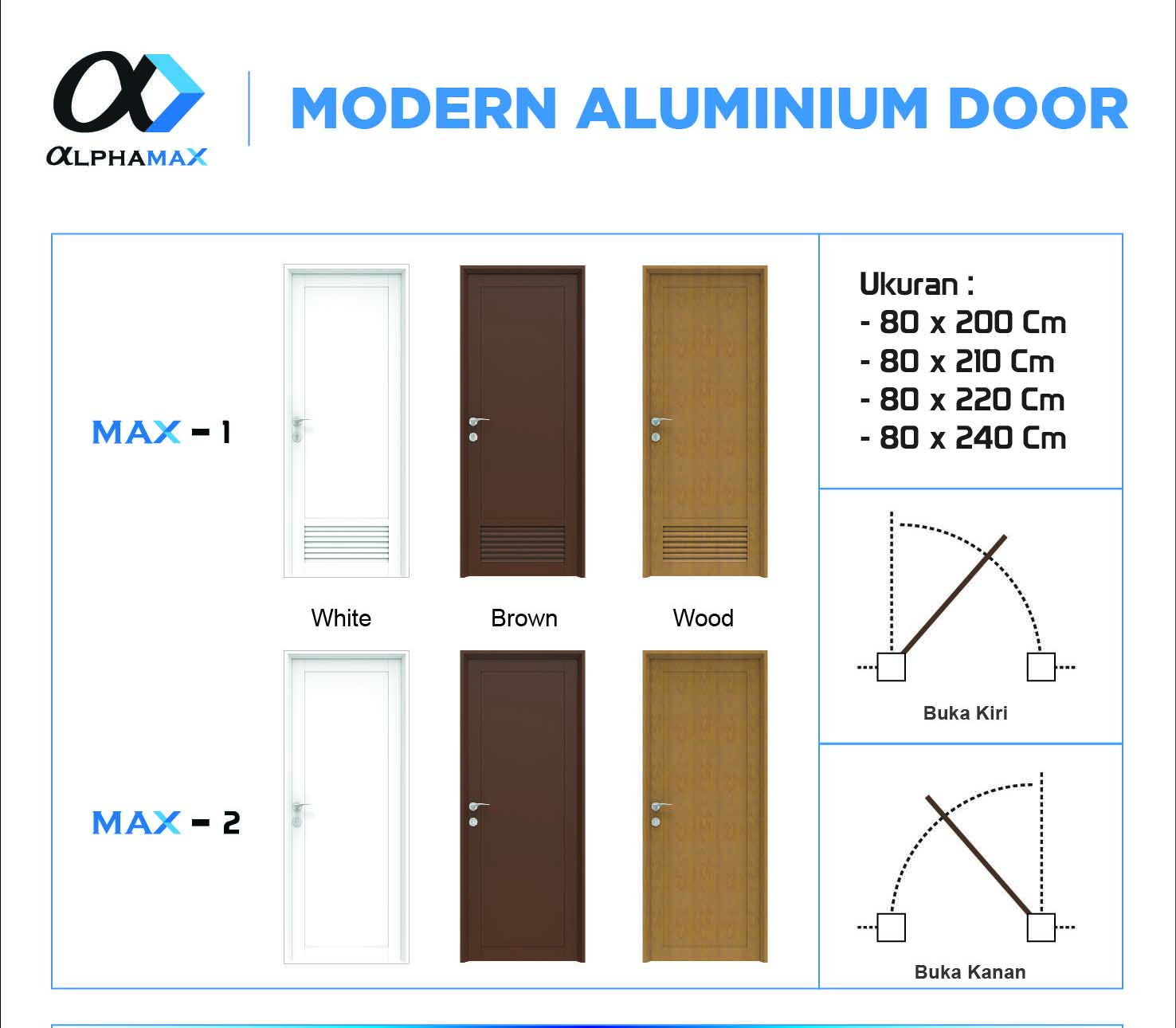  PINTU ALUMINIUM MODERN ALPHAMAX Pintu Aluminium Modern 