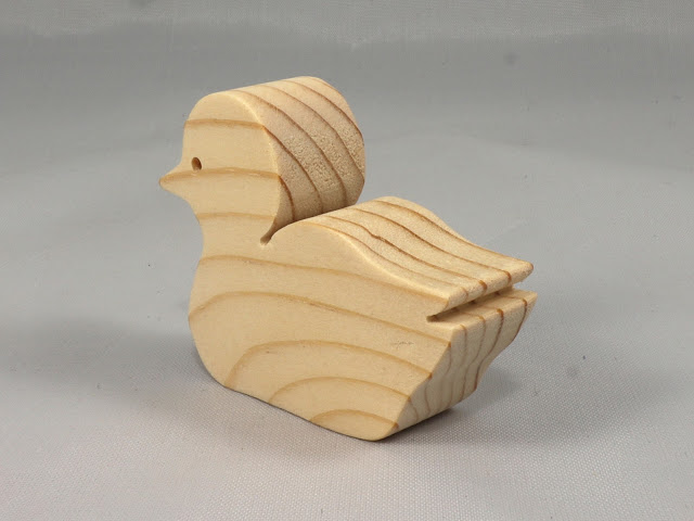 Wood Duck Cutout Handmade Unfinished, Unpainted, Freestanding, Stackable, Paintable, from the Itty-Bitty Animal Collection
