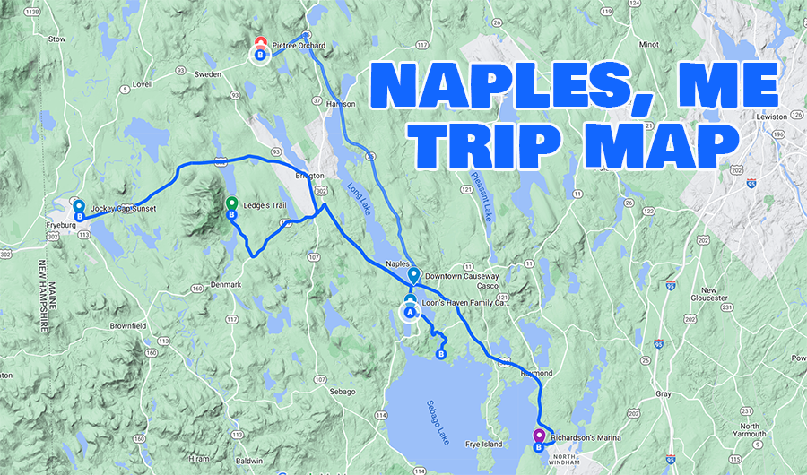 Naples, Maine Trip Map