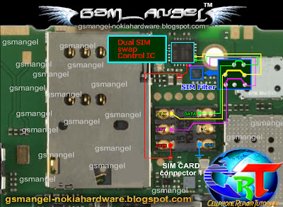 nokia c2-03 sim card IC jumper ways