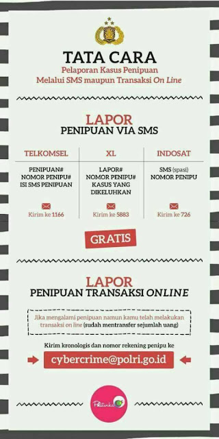 Tata cara pelaporan kasus penipuan melalui SMS maupun transaksi on line