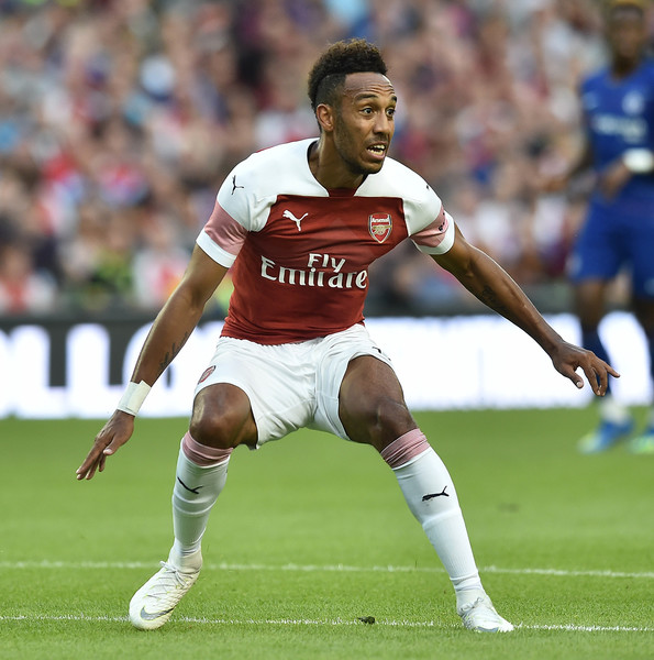 Pierre-Emerick Aubameyang of Arsenal during the Pre-season friendly International Champions Cup game between Arsenal and Chelsea at Aviva stadium on August 1, 2018 in Dublin, Ireland.