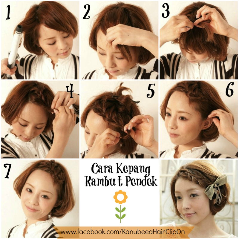 Kanubeea Hair Clip Tutorial Cara Kepang Rambut Pendek 