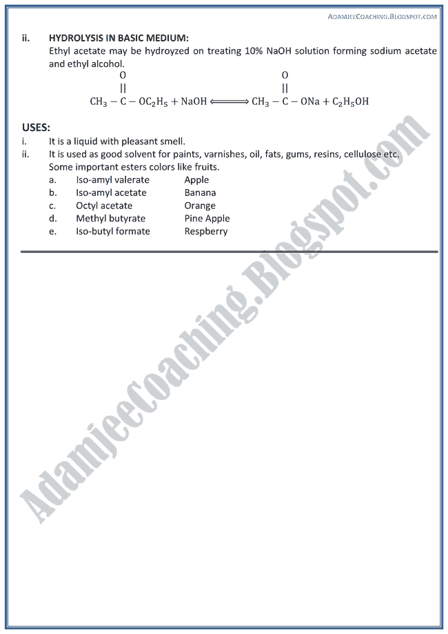 XII Chemistry Notes - Carbon Compounds With Oxygen Containing Functional Group