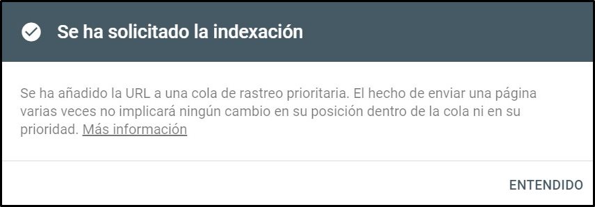 Solicitud de indexación