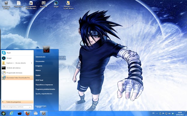 Tema Windows 7 Uchiha Sasuke