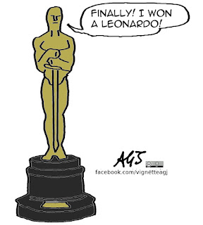 leonardo di caprio, oscar, academy awards, the revenant, umorismo, vignetta