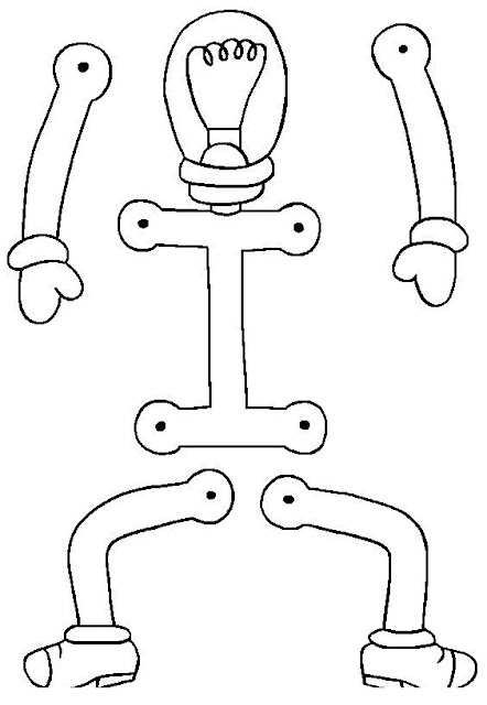 Marioneta para pintar, armar y colorear