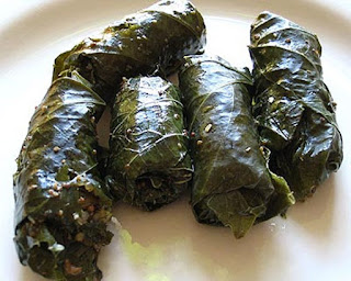 Quinoa Dolmadakia (Stuffed Grape Leaves)