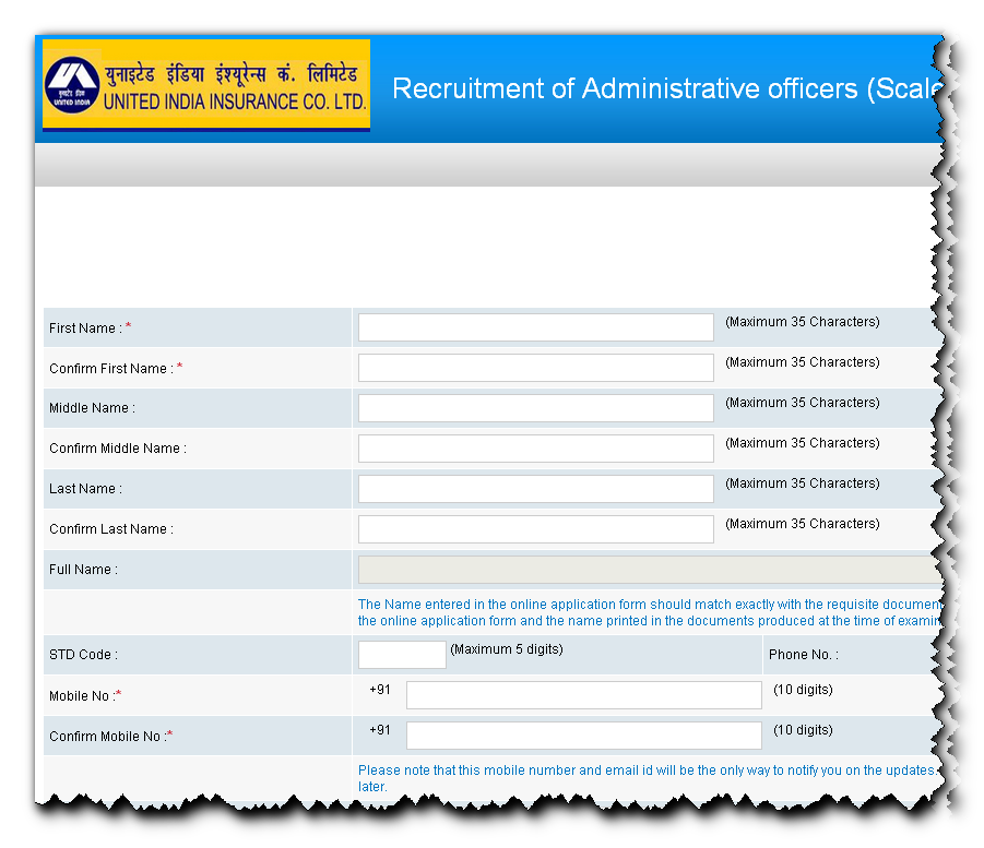 United India Insurance Admin Officer Recruitment 2014 Online form