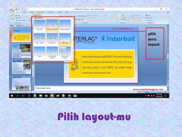 PIlihan Layout untuk Power Point