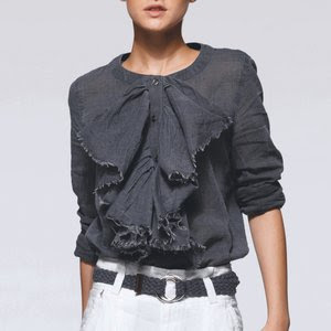 Jabot styl ruffled shirt, ruffled top