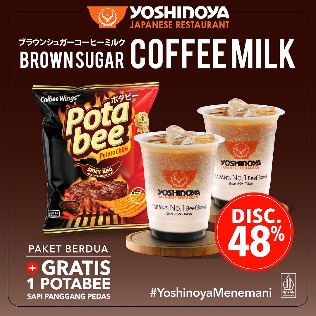 Promo YOSHINOYA GRATIS POTABEE SAPI PANGGANG PEDAS