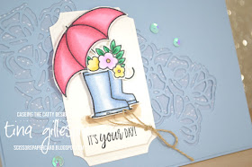 scissorspapercard, Stampin' Up!, CASEing The Catty, Under My Umbrella, Peaceful Moments, In Colour DSP, Poppy Moments Dies, Painted Labels Dies, Ornate Frames Dies, Stampin' Blends