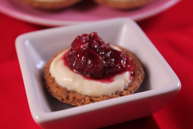 Cherry-orange cream cheese tartlets