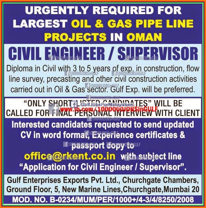 Urgent job Required for a largest oil & gas project Oman