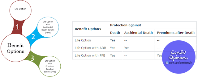 Benefit options in the iNVESTSHIELD Plan