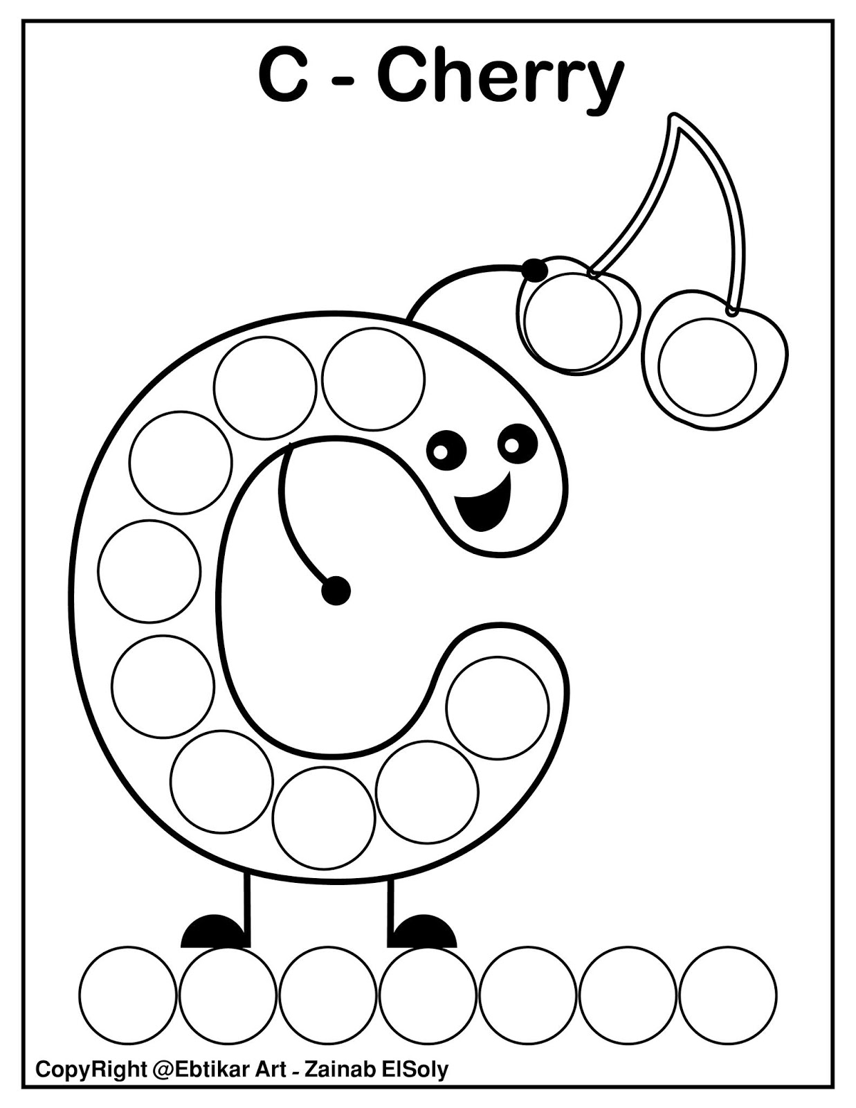 Download Set of ABC dot Marker Coloring Pages