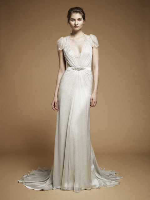 unique-tulle-cap-sleeves-deep-v-neck-floor-length-train-in-Silk-Wedding-Dress