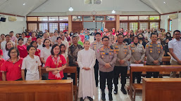 Minggu Kasih, Kapolres Indramayu Berkunjung ke Gereja Katolik Santo Mikael 