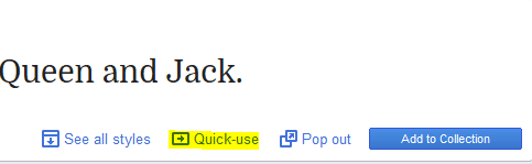 quick use button