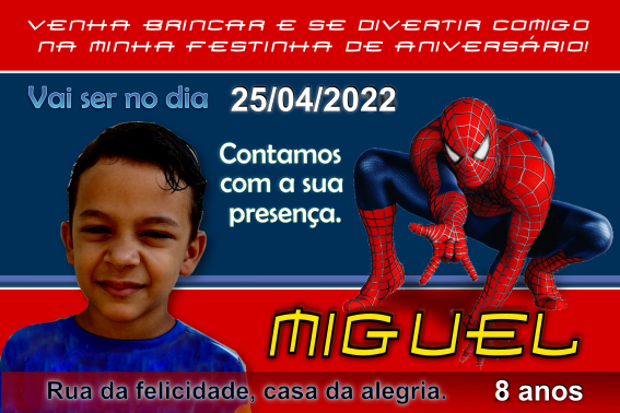 Convite Homem Aranha GRÁTIS