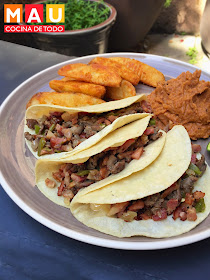 tacos de sirloin estilo tipo el papalote monterrey con tocino