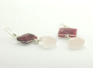 rhodochrosite, rose quartz and sterling silver