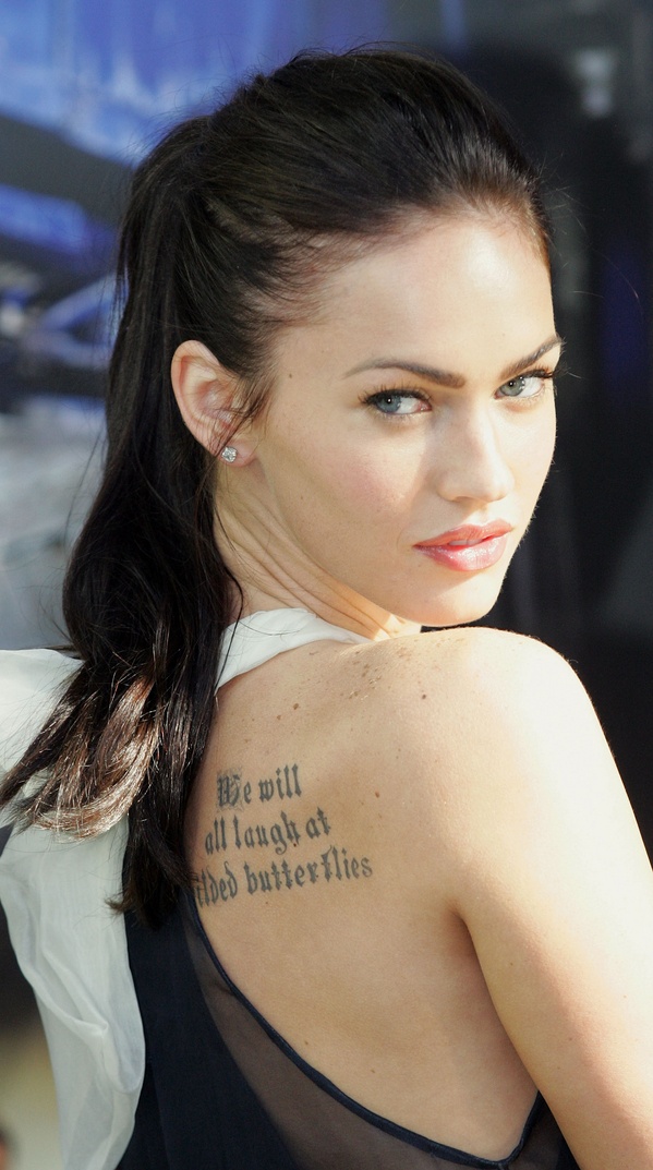 megan fox rib tattoo. megan fox rib tattoo