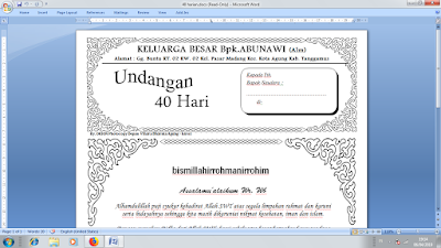 Undangan kirim doa siap download dan edit ms.word