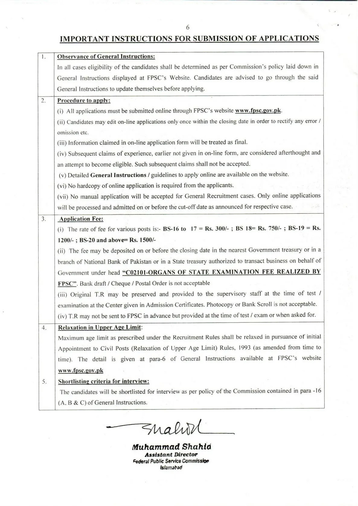 FPSC Jobs 2024 advertisement