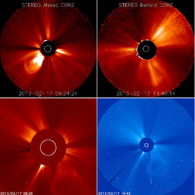 llamarada solar clase M1.9 surgió de la mancha solar 1675 el 17 de febrero 2013