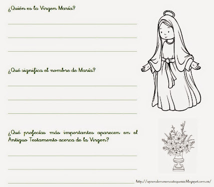 La Catequesis (El blog de Sandra): Recursos Catequesis Virgen María -  Catecismo Mariano con fichas para imprimir