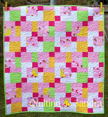 Quilt "Cielo en rosa" - disappearing 9 patch -parche de 9 que desaparece