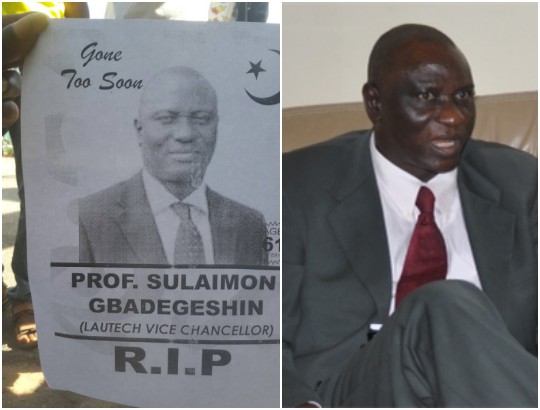 LAUTECH students post obituary of their VC who is still alive (Photo)