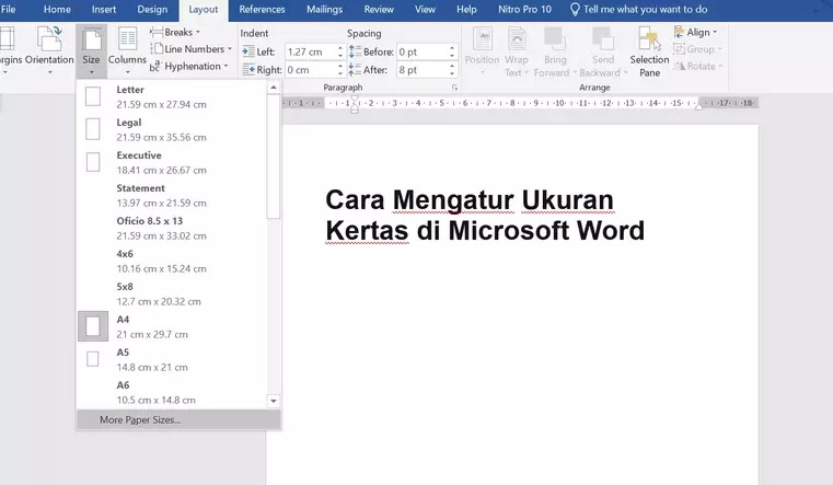 Cara Mengatur Ukuran Kertas Di Microsoft Word Etalasemedia Com